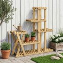 VidaXL Stojak na rośliny Biały 95 x 25 x 101,5 cm Lite Drewno Akacji