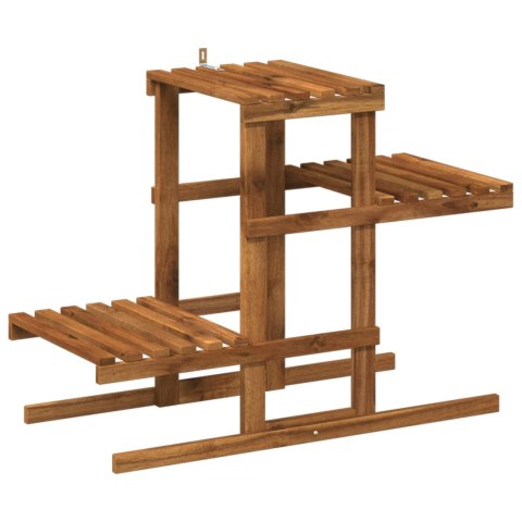 VidaXL Stojak na rośliny naturalny 82 x 36 x 60 cm Lite Drewno Akacji