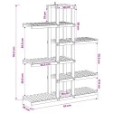 VidaXL Stojak na rośliny naturalny 93 x 25 x 114,5 cm