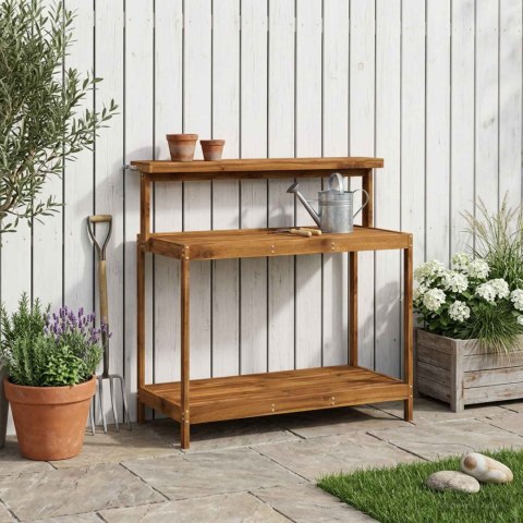 VidaXL Zewnętrzny stół do przesadzania 111,5 x 48,5 x 107 cm naturalny