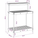 VidaXL Zewnętrzny stół do przesadzania 86,5 x 48,5 x 106 cm naturalny