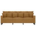 VidaXL Sofa 3-osobowa, brązowa, 180 cm, tapicerowana aksamitem