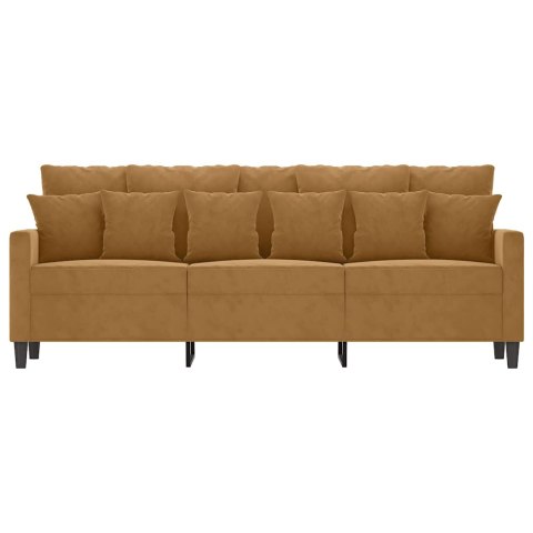 VidaXL Sofa 3-osobowa, brązowa, 180 cm, tapicerowana aksamitem