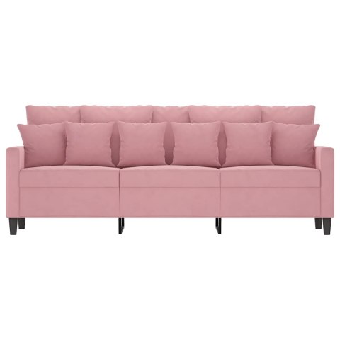 VidaXL Sofa 3-osobowa, różowa, 180 cm, obita aksamitem