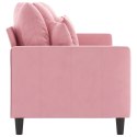 VidaXL Sofa 3-osobowa, różowa, 180 cm, obita aksamitem