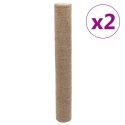 VidaXL Tkanina jutowa, 2 rolki, 1x50 m, 100% juta, 200 g/m²