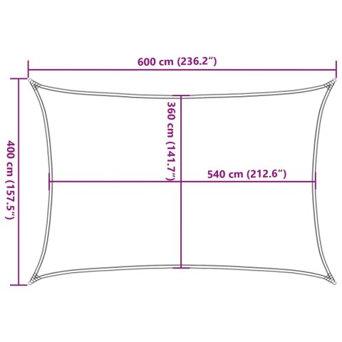 VidaXL Żagiel przeciwsłoneczny, 160 g/m², terakotowy, 4x6 m, HDPE