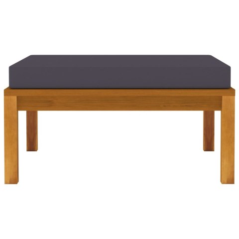 PODNÓŻEK Z CIEMNOSZARĄ PODUSZKĄ DREWNO AKACJOWE