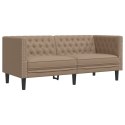 VidaXL 2-cz. zestaw wypoczynkowy Chesterfield, cappuccino, ekoskóra