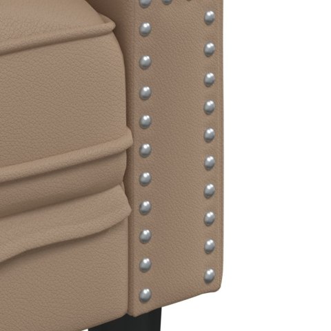 VidaXL 2-cz. zestaw wypoczynkowy Chesterfield, cappuccino, ekoskóra