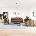 VidaXL 3-cz. wypoczynek Chesterfield z wałkami, brązowy, zamszowy