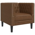 VidaXL 3-cz. wypoczynek Chesterfield z wałkami, brązowy, zamszowy
