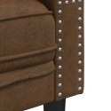VidaXL 3-cz. wypoczynek Chesterfield z wałkami, brązowy, zamszowy
