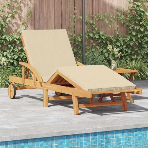 VidaXL Leżak Beżowy 200 x 67 x 84 cm Lite Drewno Akacji