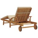 VidaXL Leżak Beżowy 200 x 67 x 84 cm Lite Drewno Akacji