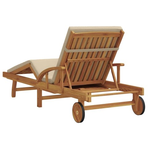 VidaXL Leżak Beżowy 200 x 67 x 84 cm Lite Drewno Akacji