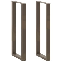 VidaXL Nogi do stołu barowego w kształcie litery U 2 szt. Naturalna stal 40x(110-111) cm Stal