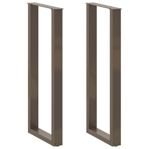 VidaXL Nogi do stołu barowego w kształcie litery U 2 szt. Naturalna stal 40x(110-111) cm Stal