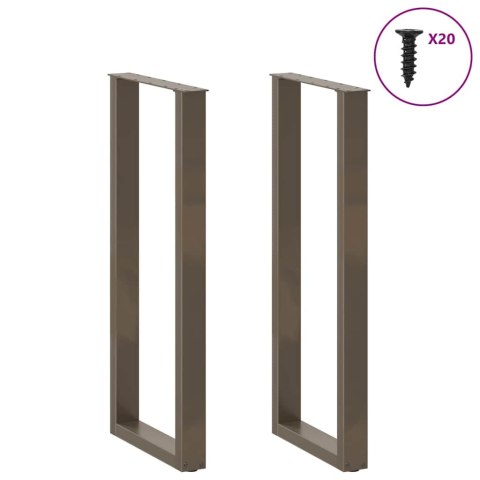 VidaXL Nogi do stołu barowego w kształcie litery U 2 szt. Naturalna stal 40x(110-111) cm Stal