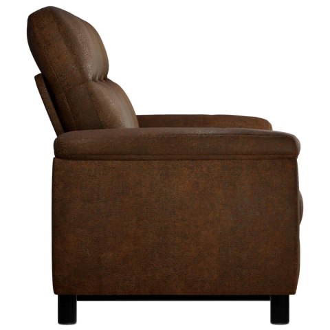 VidaXL Sofa brązowy 214 x 90 x 95 cm Skóra zamszowa