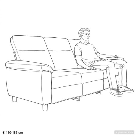 VidaXL Sofa brązowy 214 x 90 x 95 cm Skóra zamszowa