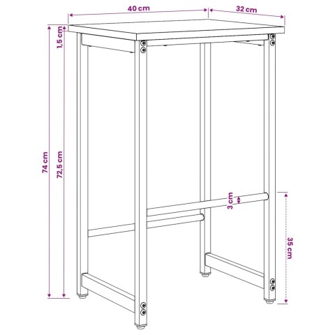 VidaXL Stołek barowy 2 szt. dąb Sonoma 40 x 32 x 74 cm