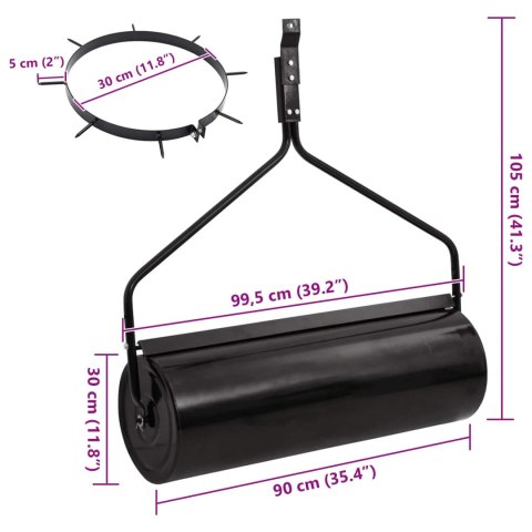 VidaXL Zielony wałek do trawnika z zaciskami aeratora Ø 30 x 90 cm