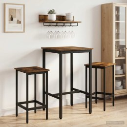 VidaXL Stół barowy 52 x 52 x 90 cm Drewno inżynieryjne Dąb wędzony