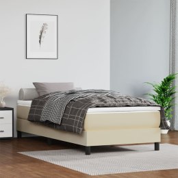 VidaXL Materac kieszeniowy, średnia twardość, kremowy, 100x200x20 cm, sztuczna skóra