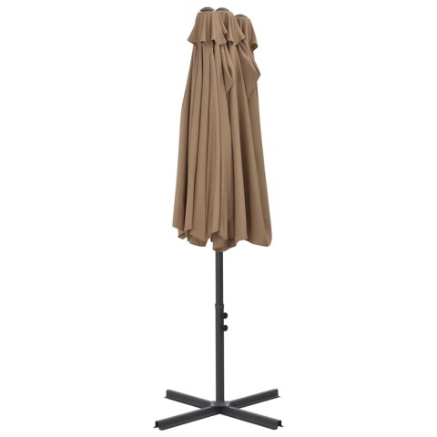 PARASOL OGRODOWY NA SŁUPKU ALUMINIOWYM 460X270CM TAUPE