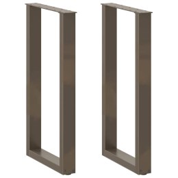VidaXL Nogi do stołu barowego w kształcie litery U 2 szt. Naturalna stal 40x(90-91) cm Stal