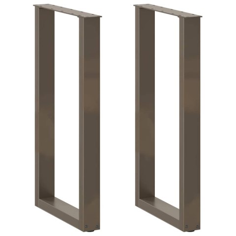 VidaXL Nogi do stołu barowego w kształcie litery U 2 szt. Naturalna stal 40x(90-91) cm Stal