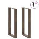VidaXL Nogi do stołu barowego w kształcie litery U 2 szt. Naturalna stal 40x(90-91) cm Stal