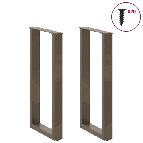 VidaXL Nogi do stołu barowego w kształcie litery U 2 szt. Naturalna stal 40x(90-91) cm Stal