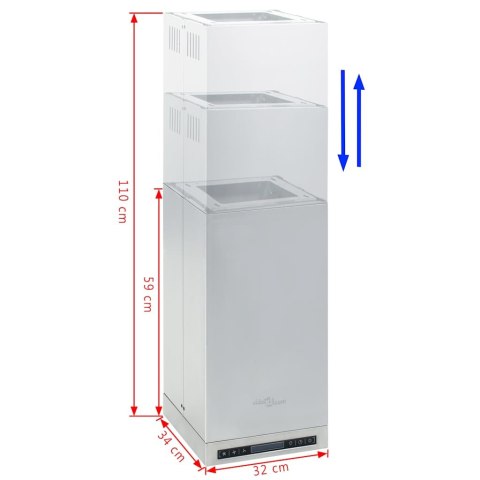 VidaXL Okap kuchenny z dotykowym wyświetlaczem LCD i LED, 756 m³/h