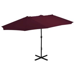 PARASOL OGRODOWY NA SŁUPKU ALUMINIOWYM 460X270CM BORDOWY