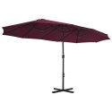 PARASOL OGRODOWY NA SŁUPKU ALUMINIOWYM 460X270CM BORDOWY
