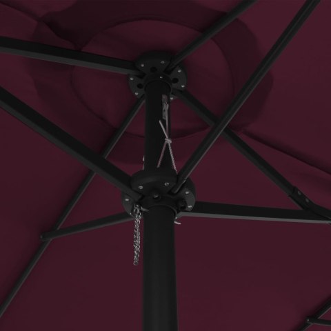PARASOL OGRODOWY NA SŁUPKU ALUMINIOWYM 460X270CM BORDOWY