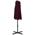 PARASOL OGRODOWY NA SŁUPKU ALUMINIOWYM 460X270CM BORDOWY