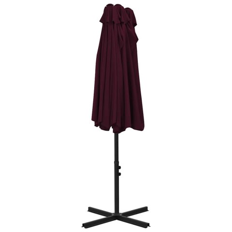PARASOL OGRODOWY NA SŁUPKU ALUMINIOWYM 460X270CM BORDOWY