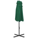 PARASOL OGRODOWY NA SŁUPKU ALUMINIOWYM 460X270CM ZIELONY