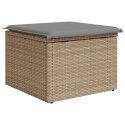 VidaXL Stołek ogrodowy z poduszką, beżowy, 55x55x37 cm, polirattan