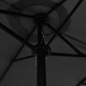PARASOL OGRODOWY NA SŁUPKU ALUMINIOWYM 460X270CM ANTRACYTOWY