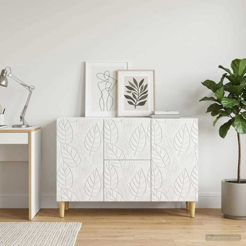VidaXL Bufet Biały wysoki połysk 89 x 34,5 x 60 cm Drewno inżynieryjne