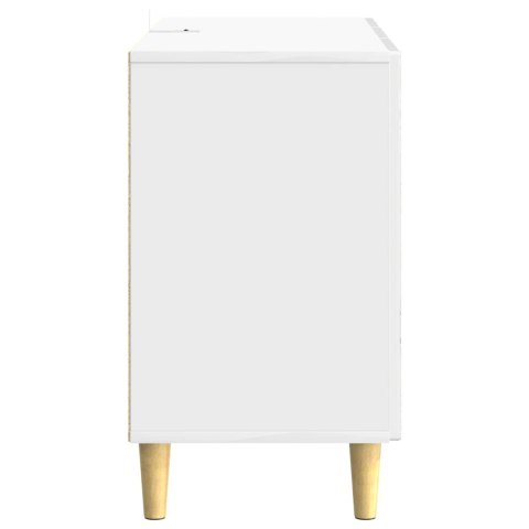 VidaXL Bufet Biały wysoki połysk 89 x 34,5 x 60 cm Drewno inżynieryjne