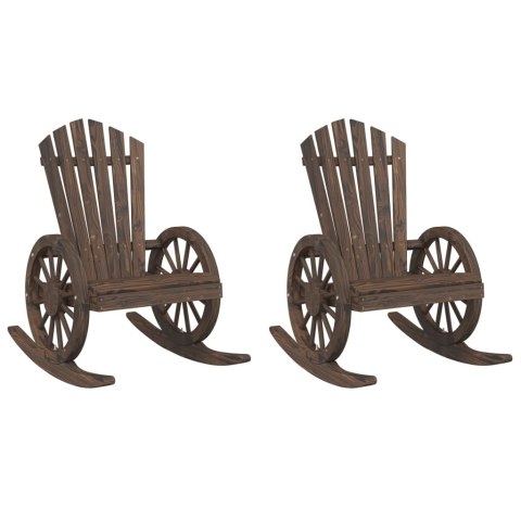 VidaXL Krzesła bujane Adirondack, 2 szt., lite drewno jodłowe