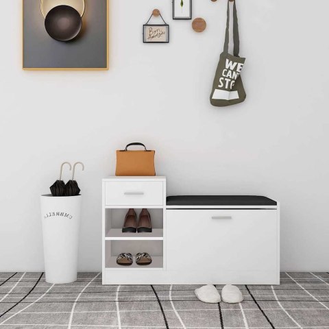 VidaXL Ławka z miejscem na buty, biała, 94,5x31x57 cm