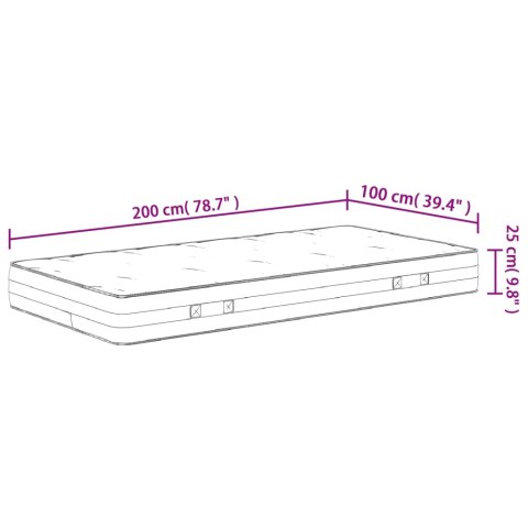 VidaXL Materac kieszeniowy, średnia twardość, 100x200 cm