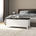 VidaXL Skrzynia z poduszką, biała 105x40x45 cm materiał drewnopochodny