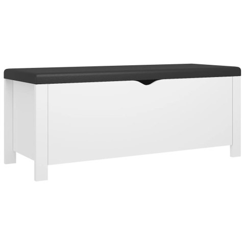 VidaXL Skrzynia z poduszką, biała 105x40x45 cm materiał drewnopochodny